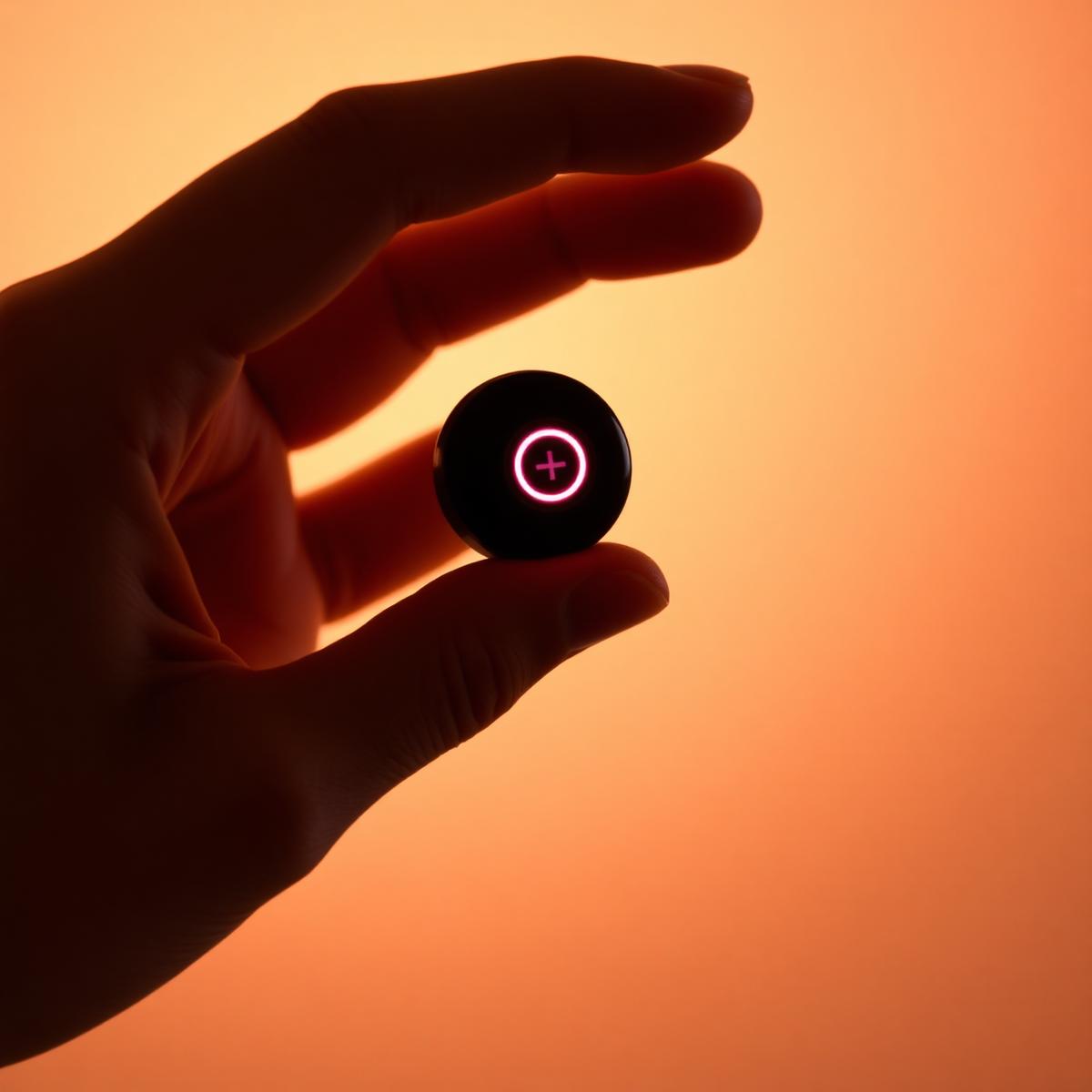 Calvonic TENS Pod held in hand